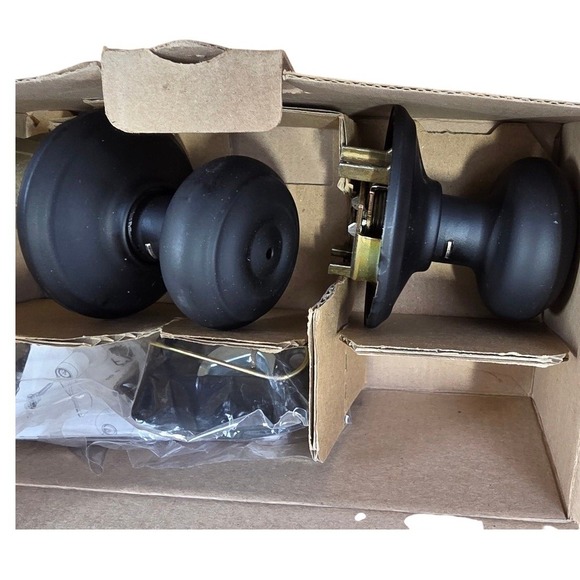 Schlage Other - Schlage F40 622 Bed Bath Bowery Door Knob Lockset, Privacy Lock, Matte Black New